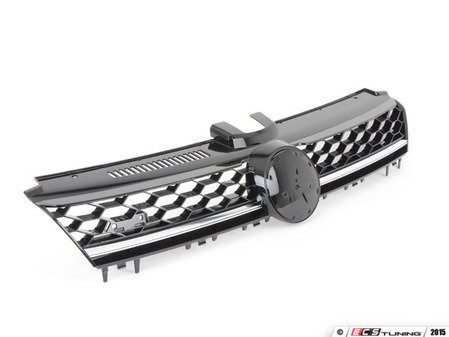 ES#2794985 - 009510BRP05 - GTI Lighting Package Grille - With Chrome Strip - Gloss black honeycomb with chrome strip and badge holders - Bremmen Parts - Volkswagen