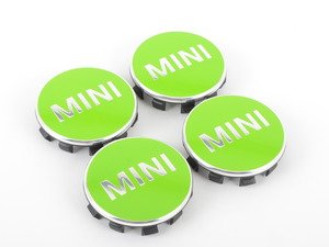 ES#2715132 - 36132354150 - MINI Wheel Center Cap Green - Set of Four - Apple green color center caps to add some style - Genuine MINI - MINI