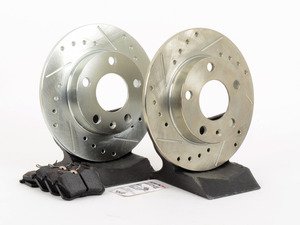 ES#2864097 - HK4784.364B - Rear Sector 27 Performance Rotor & Pad Kit (245x10) - Featuring Hawk Sector 27 cross drilled and slotted rotors with HPS 5.0 brake pads - Hawk - Audi