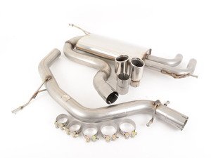 ES#2828268 - SSXVW265 - Cat-Back Exhaust System - Non-Resonated - (NO LONGER AVAILABLE) - 2.75" stainless steel with smaller rear silencer & twin 80mm polished tips - Milltek Sport - 