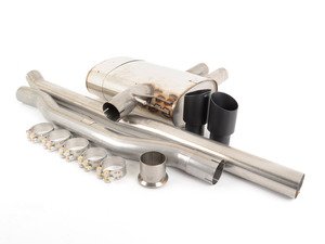 ES#2864901 - SSXM410 - Cat-Back Exhaust System - Non-Resonated Twin GT90 - 2.75" stainless steel with Twin Round Cerakote Black Tips - Milltek Sport - MINI
