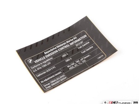 ES#2612029 - 71227649774 - Exhaust Emissions Label - Genuine BMW - BMW