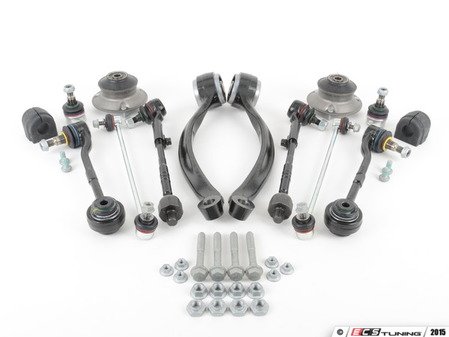 ES#2826507 - 31126768989KT2 - Front Suspension Refresh Kit - Level 2 - Control arm kit with end links, sway bar bushings, strut mounts and tie rods for a total front suspension rebuild - Assembled By ECS - BMW