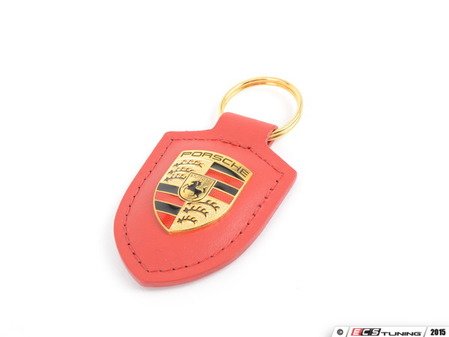 ES#2748396 - WAP0500920E -  Red Crested Key Fob - Key ring to organize all of your keys, while showing Zuffenhausen pride - Genuine Porsche - Porsche