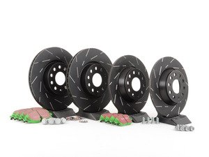 ES#2848961 - usr1386BoKT -  Front & Rear Brake Service Kit (312x25/272x10) - Featuring EBC slotted rotors and EBC GreenStuff pads - Assembled By ECS - Volkswagen