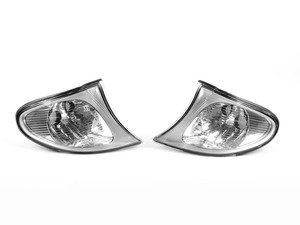 ES#2808237 - 4441511PXUE7 - clear Corner Assembly w/ chrome housings - Pair - Direct replacements for the stock amber corner lights - Depo - BMW