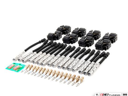 ES#2770408 - 0001587803KT2 - Ignition Service Kit - With Coil Packs - Includes Eight (8) Bosch Coil Packs, Sixteen (16) Bremi Ignition Coil Wires, And Sixteen (16) Bosch Spark Plugs - Assembled By ECS - Mercedes Benz