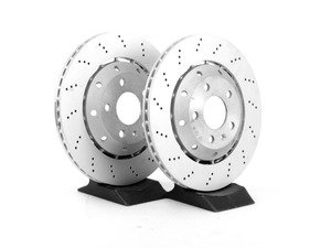 ES#11127 - 8E0615601ABKT2 - Rear Cross Drilled Brake Rotors - Pair (324x22) - Restore the stopping power in your vehicle. - Genuine Volkswagen Audi - Audi