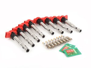 ES#2561481 - 06E905115EKT6 - Ignition Service Kit - Includes eight OE coils and eight OE spark plugs - Assembled By ECS - Audi