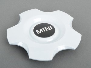 ES#65832 - 36136769756 - Hub Cap With MINI Logo White For R102 Wheel - Priced Each  - Needed with new wheels or for lost caps - Genuine MINI - MINI