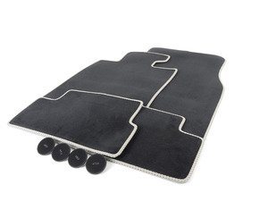 ES#2679818 - 51477324839 - Gray Seam Floor Mat Carpet Set (Front & Rear) - Priced As Set - (NO LONGER AVAILABLE) - Replace or upgrade to factory MINI carpets : black velour with gray piping : Satellite Gray - Genuine MINI - 