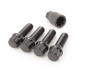 ES#4745664 - 003901ecs40b3 - Conical Seat Locking Wheel Bolt Kit - Black zinc coated wheel lock bolts for extra security on your wheels. M14x1.25x38mm - ECS - BMW MINI