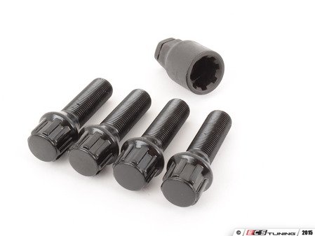 ES#4745664 - 003901ecs40b3 - Conical Seat Locking Wheel Bolt Kit - Black zinc coated wheel lock bolts for extra security on your wheels. M14x1.25x38mm - ECS - BMW MINI