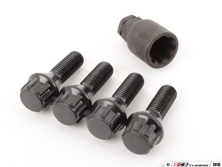 ES#2960663 - 003901ecs28BM - Conical Seat Locking Wheel Bolt Kit - Black zinc coated wheel lock bolts for extra security on your wheels. M12x1.5x28mm - ECS - BMW MINI
