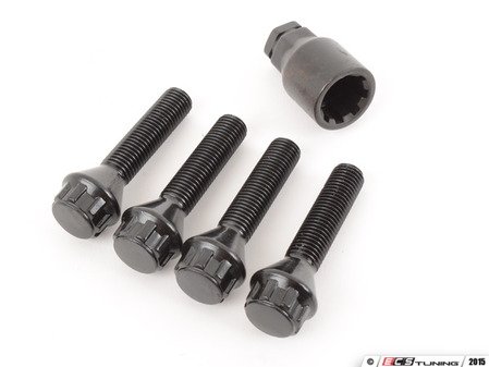 ES#2960666 - 003901ecs45BM - Conical Seat Locking Wheel Bolt Kit - Black zinc coated wheel lock bolts for extra security on your wheels. M12x1.5x45mm - ECS - BMW MINI