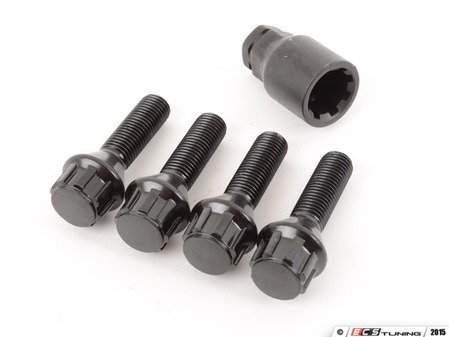 ES#2960664 - 003901ecs35BM - Conical Seat Locking Wheel Bolt Kit - Black zinc coated wheel lock bolts for extra security on your wheels. M12x1.5x35mm - ECS - BMW MINI