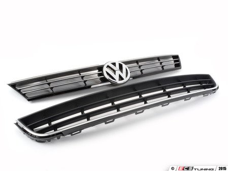 ES#2215326 - 5C6898001 - Chrome Grill Kit - Includes upper and lower chrome trimmed grilles - Genuine Volkswagen Audi - Volkswagen