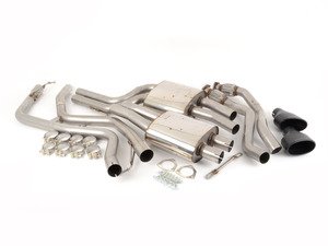ES#2827370 - SSXAU240 - Cat-Back Exhaust System - Non-Resonated - 2.37" stainless steel with dual black Cerakote oval tips - Milltek Sport - Audi