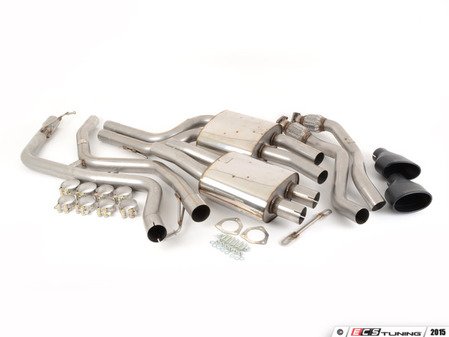 ES#2827370 - SSXAU240 - Cat-Back Exhaust System - Non-Resonated - 2.37" stainless steel with dual black Cerakote oval tips - Milltek Sport - Audi