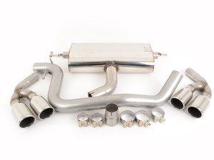ES#2827320 - SSXAU144 - Cat-Back Exhaust System - Resonated - (NO LONGER AVAILABLE) - 2.75" stainless steel with quad 90mm polished tips - Milltek Sport - 