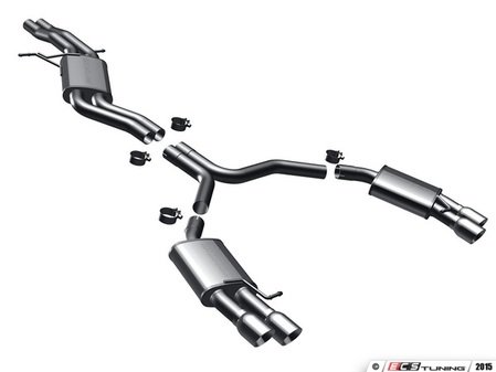 ES#2996903 - 16598KT - Cat-Back Exhaust System - 2.5" stainless steel with quad 3.5" polished stainless tips - Magnaflow - Audi