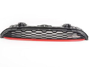 ES#2971316 - 51137393456 - JCW Grille - Chili Red - Black grille with JCW emblem and red strip - Genuine MINI - MINI
