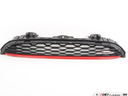ES#2971316 - 51137393456 - JCW Grille - Chili Red - Black grille with JCW emblem and red strip - Genuine MINI - MINI