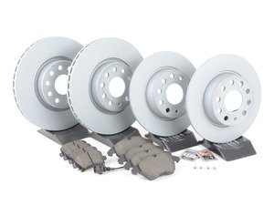 ES#2594020 - 1K0615601AAKT3 - Front & Rear Brake Service Kit - Featuring Zimmerman rotors and ECS DD23 ceramic pads. - Assembled By ECS - Audi