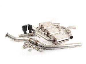 ES#2827553 - SSXAU436 - Cat-Back Exhaust System - Resonated - 2.76" stainless steel with dual GT100 black Cerakote tips - Milltek Sport - Audi