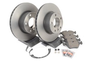 ES#240370 - ECSE393411-1 - Front Brake Service Kit - Featuring ECS V5 Coated Rotors and ECS DD23 "Daily Driver" ceramic pads. - Assembled By ECS - BMW