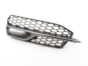 ES#2740431 - 8V3807681QBMO - Lower Bumper Grille - Satin Black/Chrome - Left - Keep your exterior looking clean - Genuine Volkswagen Audi - Audi