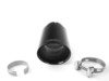 ES#2986535 - 006555ecs04a02KT - ECS UNIVERSAL Swivel Exhaust Tips - 3.5" Black Chrome - Pair - Stainless Steel exhaust tips featuring swivel attachments for maximum adjustability. 2.5" Swivel Inlet / 3.5" Double Wall, Slant Cut Outlet - ECS - Audi BMW Volkswagen Mercedes Benz MINI Porsche