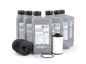 ES#2972876 - 02E305051CKT3 - Genuine DSG Transmission Service Kit - With Billet Aluminum Oil Filter Housing - Featuring CTS Turbo black, billet aluminum oil filter housing and OEM fluid - Assembled By ECS - 