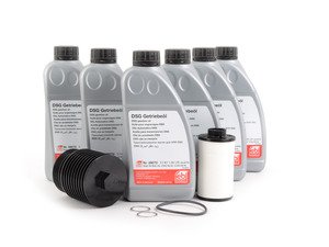 ES#2972871 - 02E398005KT9 - DSG Transmission Service Kit - With Billet Aluminum Oil Filter Housing - Featuring CTS Turbo black, billet aluminum oil filter housing and Febi fluid - Assembled By ECS - 