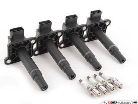 ES#2561328 - 06B905115E3KT -  Ignition Service Kit - Includes four Hamburg-Technic coil packs and four NGK platinum spark plugs - Assembled By ECS - Audi Volkswagen
