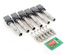 ES#2770159 - 022905715AKT3 - Ignition Service Kit - Includes six OE coil packs and six NGK spark plugs - Assembled By ECS - Audi Volkswagen
