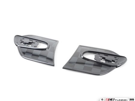 ES#2715118 - 51142352625 - Side Scuttle Set - Checkered Gray - Unique MINI design that attaches to the side corner panel - Genuine MINI - MINI