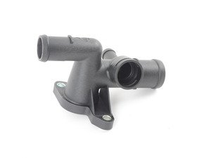 ES#2813010 - 06A121132Q - Coolant Flange - Located on the driver side of the cylinder head, this pipe contains the coolant tempature sensor - Hamburg Tech - Audi Volkswagen