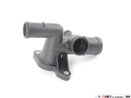 ES#2813010 - 06A121132Q - Coolant Flange - Located on the driver side of the cylinder head, this pipe contains the coolant tempature sensor - Hamburg Tech - Audi Volkswagen