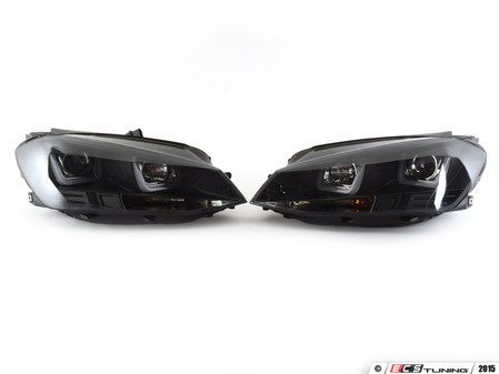 ES#2966523 - 83027 - Projector Headlight Set - Blackout - (NO LONGER AVAILABLE) - With dual LED light bars - JOM - 