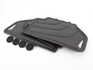 ES#3690470 - 51472458443 - Rear All Weather Rubber Floor Mats - Black - Rubber mats keep liquid from soaking in. - Genuine BMW - BMW