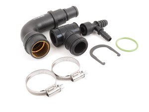ES#2628164 - 06B103213GKT - Crankcase Breather Hose Kit - Includes the "L" & "T" shaped breather hoses, breather valve and adjustable clamps - Assembled By ECS - Audi