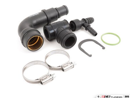 ES#2628164 - 06B103213GKT - Crankcase Breather Hose Kit - Includes the "L" & "T" shaped breather hoses, breather valve and adjustable clamps - Assembled By ECS - Audi