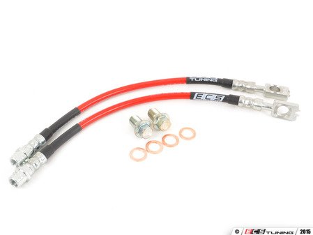 ES#3449512 - 024693ECS01 - Rear Exact-Fit Stainless Steel Brake Lines - Rear set of DOT-compliant lines for an improved pedal feel. - ECS - Audi Volkswagen