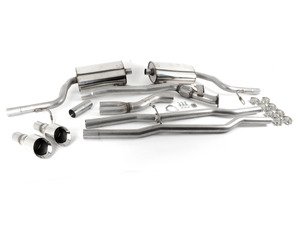 ES#2918091 - SSXAU515 - B7 A4 2.0T Cat-Back Exhaust System - Non-Resonated - 2.5" stainless steel with dual GT 100mm polished tips - Milltek Sport - Audi