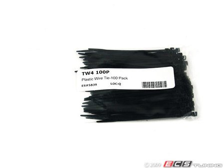 ES#5839 - tw4 100p - Plastic Wire Tie-100 Pack - 1 pack of 100 4" black wire tie/straps - AFT - Audi Volkswagen