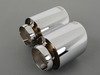 ES#2986536 - 003358ecs03a01KT - ECS UNIVERSAL Swivel Exhaust Tips - 4.0" Chrome - Pair - Stainless Steel exhaust tips featuring swivel attachments for maximum adjustability. 2.5" Swivel Inlet / 4.0" Double Wall, Slant Cut Outlet - ECS - Audi BMW Volkswagen Mercedes Benz MINI Porsche