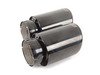 ES#2986535 - 006555ecs04a02KT - ECS UNIVERSAL Swivel Exhaust Tips - 3.5" Black Chrome - Pair - Stainless Steel exhaust tips featuring swivel attachments for maximum adjustability. 2.5" Swivel Inlet / 3.5" Double Wall, Slant Cut Outlet - ECS - Audi BMW Volkswagen Mercedes Benz MINI Porsche