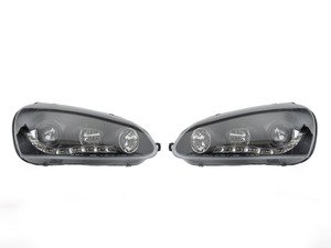 ES#2102249 - 82346 - LED Smoked Projector Headlight Set - (NO LONGER AVAILABLE) - With integrated Audi S6 style LED light bar - JOM - 