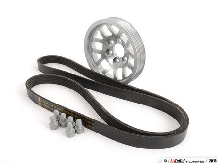 ES#6140 - 06F198002SLV - Lightweight Underdrive Crank Pulley Kit - Silver - Bolt on way to reclaim lost horsepower - ECS - Audi